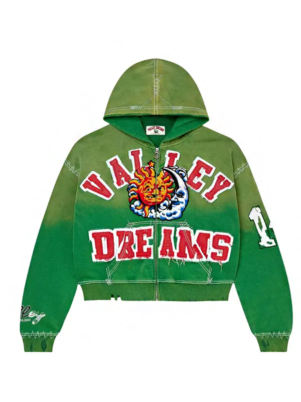 Valley Lives Forever Sunny Zip Up Green