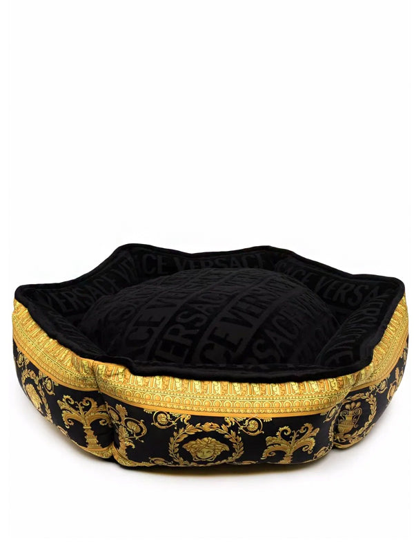 Versace Baroque-print dog bed