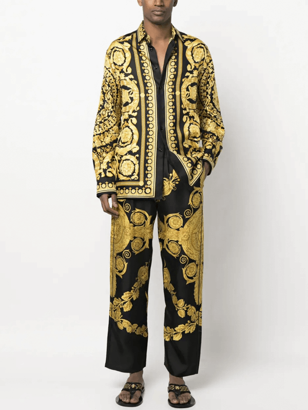 Versace Calça Seda Barroca