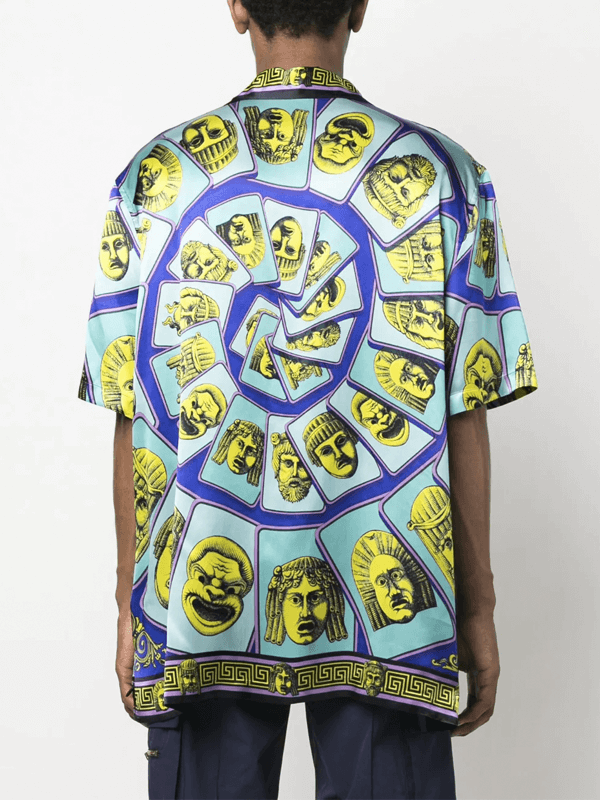 Versace Camisa Maschera Blue
