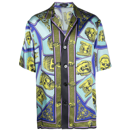 Versace Camisa Maschera Blue