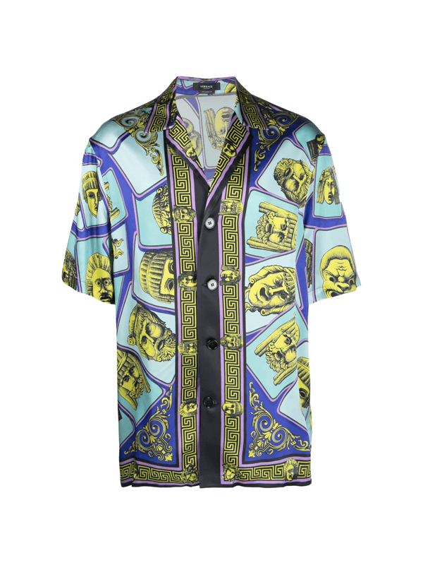 Versace Camisa Maschera Blue