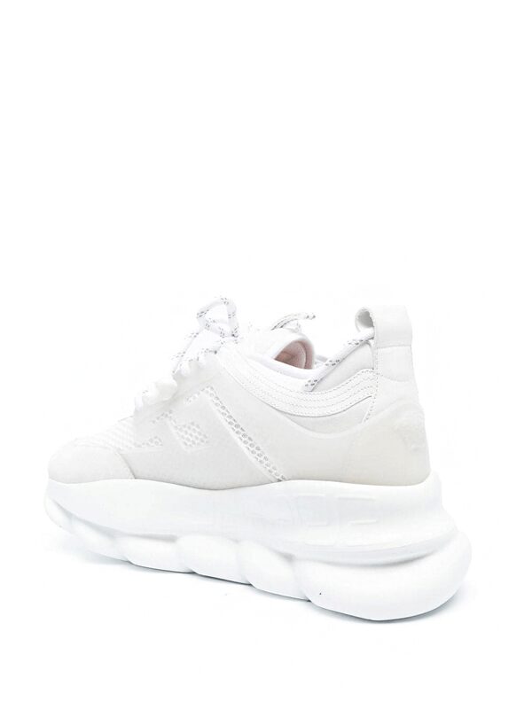 Versace Chain Reaction White Mesh Rubber Suede