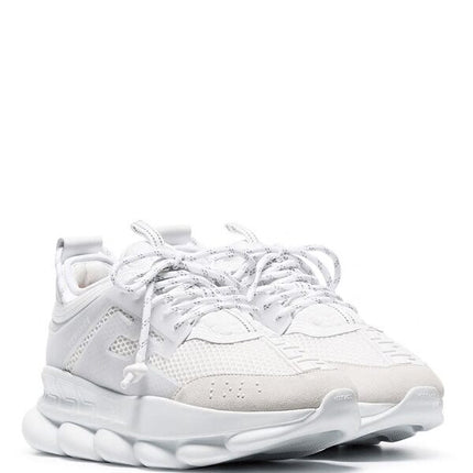 Versace Chain Reaction White Mesh Rubber Suede