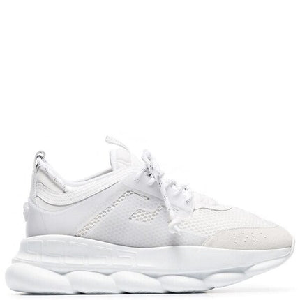 Versace Chain Reaction White Mesh Rubber Suede