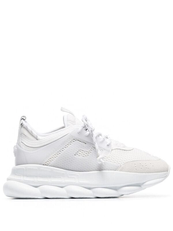 Versace Chain Reaction White Mesh Rubber Suede