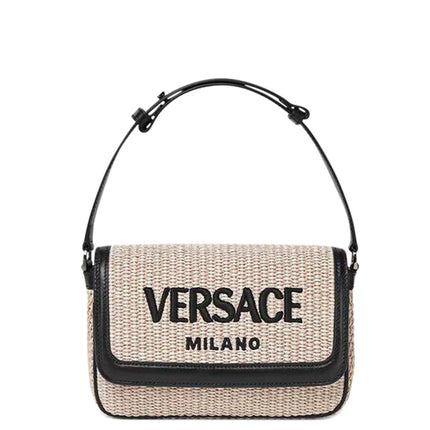 Versace Mini Embroidered Bag Natural/Black/Ruthenium