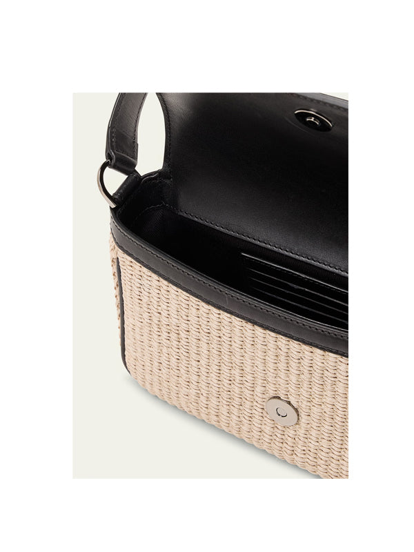 Versace Mini Embroidered Bag Natural/Black/Ruthenium