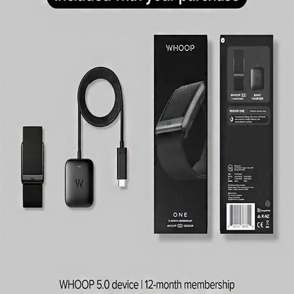 WHOOP - 5.0 One - Monitor de Saúde e Fitness - Assinatura de 12 Meses - Jet Black - (2025)