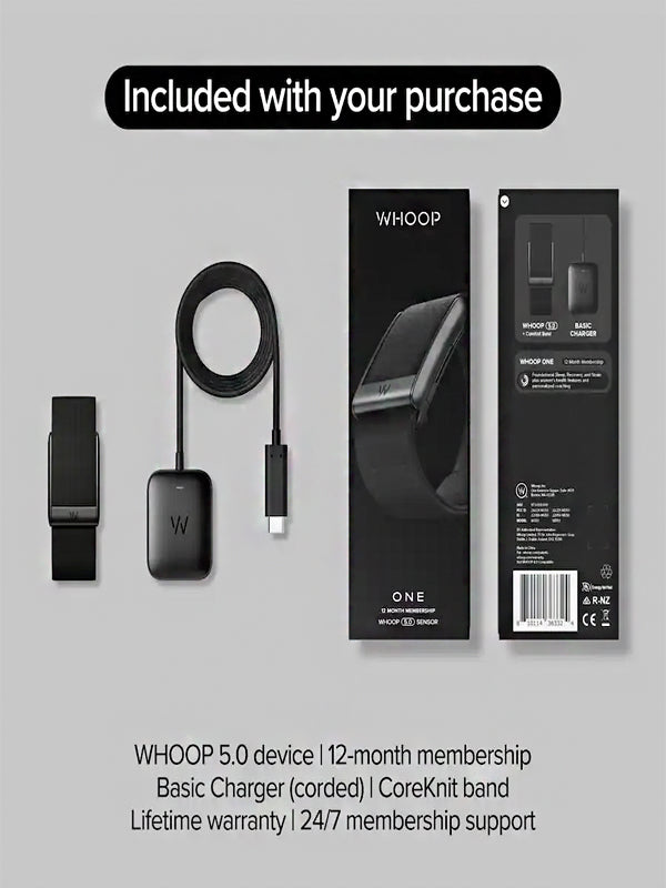 WHOOP - 5.0 One - Monitor de Saúde e Fitness - Assinatura de 12 Meses - Jet Black - (2025)