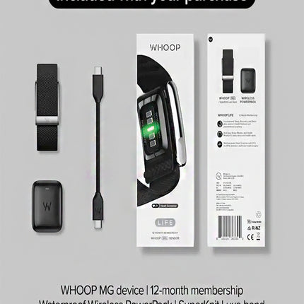 WHOOP - MG Life - Monitor de Saúde e Fitness - Assinatura de 12 Meses - Obsidiana/Titânio - (2025)