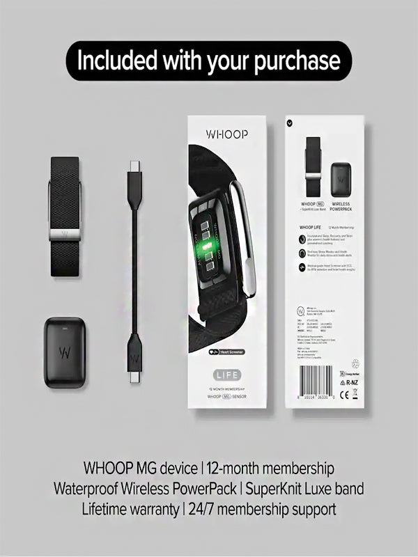 WHOOP - MG Life - Monitor de Saúde e Fitness - Assinatura de 12 Meses - Obsidiana/Titânio - (2025)