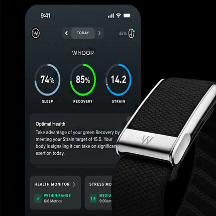 WHOOP - MG Life - Monitor de Saúde e Fitness - Assinatura de 12 Meses - Obsidiana/Titânio - (2025)