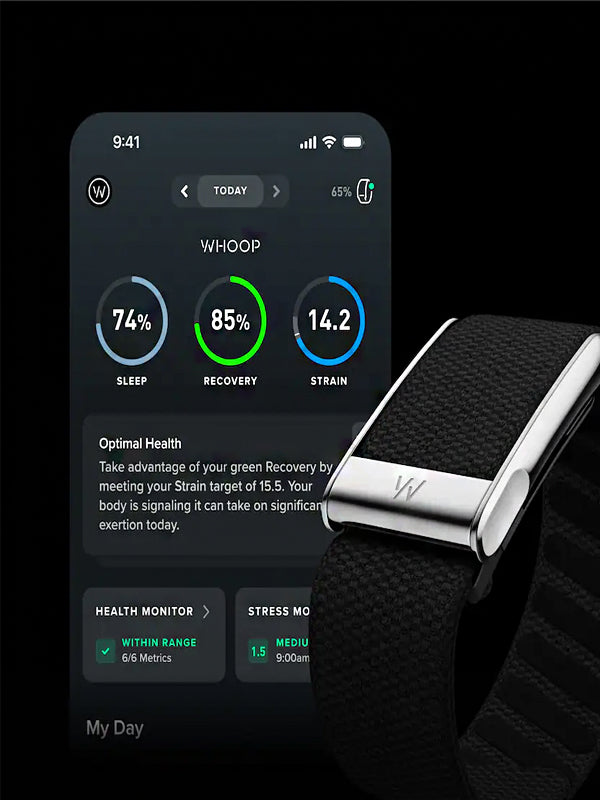 WHOOP - MG Life - Monitor de Saúde e Fitness - Assinatura de 12 Meses - Obsidiana/Titânio - (2025)