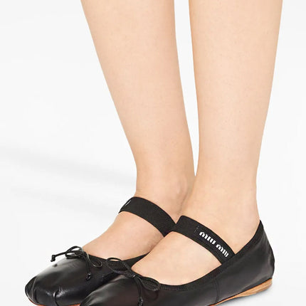 Miu Miu Ballerinas Black Leather
