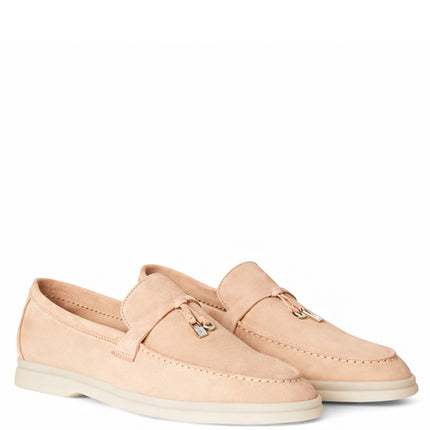 Loro Piana Mocassim Summer Charms Walk Areia Rosa