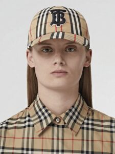 Burberry Vintage Check Cotton Baseball Cap Monogram Motif Beige Original São Paulo 