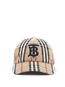 Burberry Vintage Check Cotton Baseball Cap Monogram Motif Beige Original São Paulo 