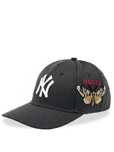 Gucci NY Yankees Embroidered Butterfly Baseball Cap Black