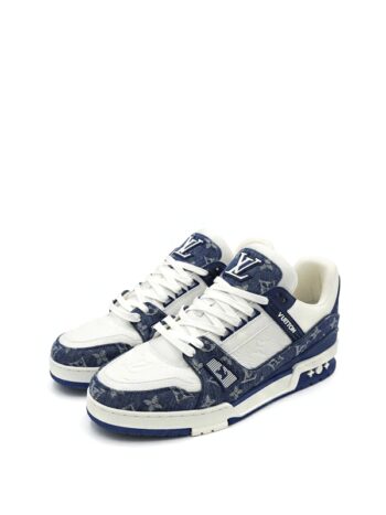 Louis Vuitton Trainer Monogram Denim White Blue - Imagem 4