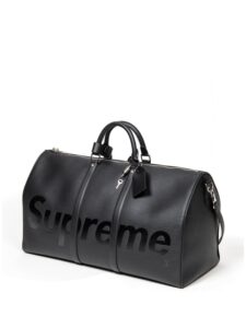 Louis Vuitton x Supreme Keepall Bandouliere Epi 55 Black Original São Paulo