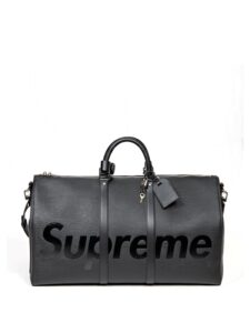Louis Vuitton x Supreme Keepall Bandouliere Epi 55 Black Original São Paulo
