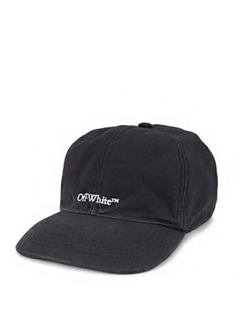 Off-White Bookish Logo Embroidered Baseball Cap Black/White