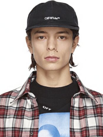 Off-White Bookish Logo Embroidered Baseball Cap Black/White - Imagem 2