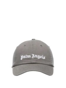 Palm Angels Embroidered Logo Cap Gray White Original São Paulo