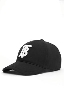 Burberry Monogram Motif Cotton Jersey Baseball Cap Black White Original São Paulo 