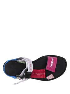OFF-WHITE Trek Flat form Sandals Black Multicolor Original São Paulo 