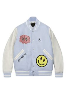 Jordan x J Balvin Varsity Jacket White/Blue Original São Paulo 