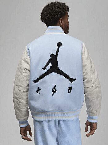Jordan x J Balvin Varsity Jacket White/Blue - Imagem 4