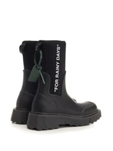 OFF-WHITE For Rainy Days Rain Boot Black Original São Paulo 