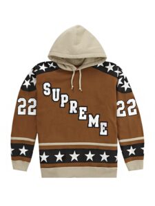 Supreme Hockey Hooded Sweatshirt Brown Original São Paulo 