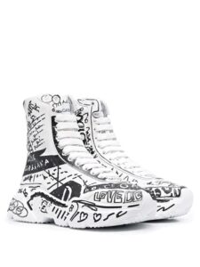 Dolce & Gabbana Daymaster Mid Top White Black Graffiti Original São Paulo