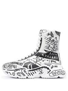 Dolce & Gabbana Daymaster Mid Top White Black Graffiti Original São Paulo