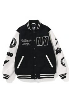 BAPE x Neighborhood Varsity Jacket Black White Original São Paulo