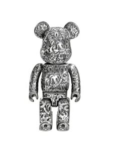 Bearbrick x Steven Harrington x Action City x Royal Selangor Metal 400% Silver Original São Paulo