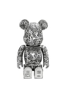 Bearbrick x Steven Harrington x Action City x Royal Selangor Metal 400% Silver Original São Paulo