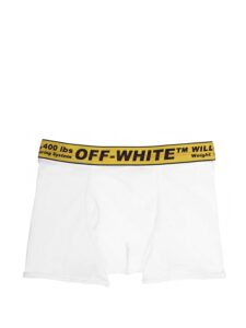 Off-White Single Pack Stretch Cotton Boxer Briefs White/Yellow/Black Original São Paulo