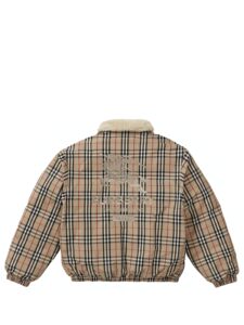 Supreme Burberry Shearling Collar Down Puffer Jacket Beige Original São Paulo