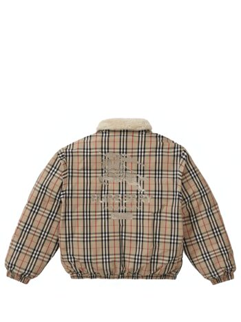 Supreme Burberry Shearling Collar Down Puffer Jacket Beige - Imagem 2