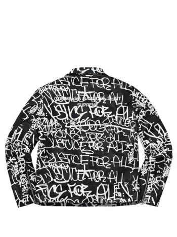 Supreme Comme des Garcons SHIRT Schott Painted Perfecto Leather Jacket Black - Imagem 2