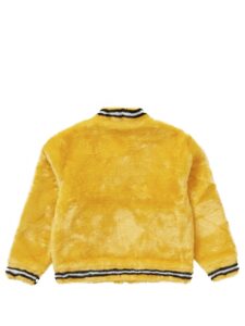 Supreme Faux Fur Varsity Jacket Yellow Original São Paulo