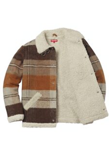 Supreme Plaid Shearling Bomber Brown Plaid Original São Paulo