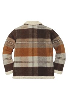 Supreme Plaid Shearling Bomber Brown Plaid Original São Paulo