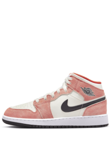 Air Jordan 1 Mid GS Orange Suede Original São Paulo