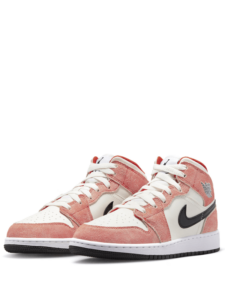 Air Jordan 1 Mid GS Orange Suede Original São Paulo