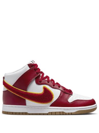 Nike Dunk High Chenille Swoosh White Gym Red